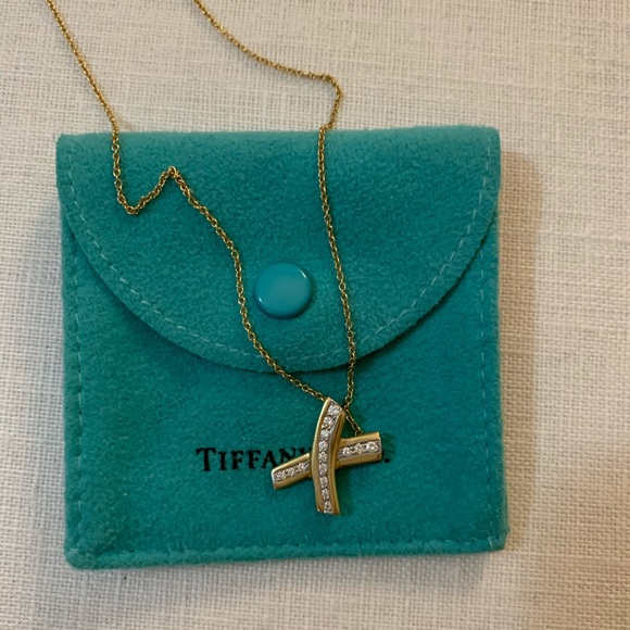 Tiffany & Co. Jewelry - Tiffany & Co 18K Gold Platinum Diamond Pendant